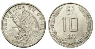 Moneda de 10 escudos de 1974